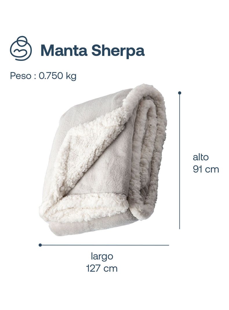 Manta de Sherpa Gris Bebesit-1
