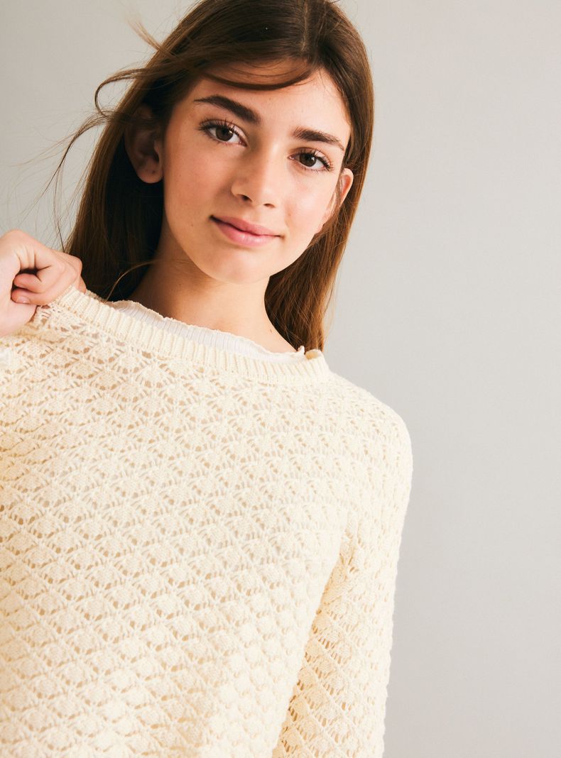 Sweater Cuello Redondo Holgado Moda-1