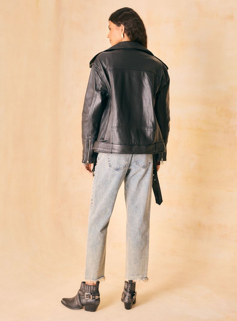 Chaqueta Biker Oversise Umbrale | Paris.cl