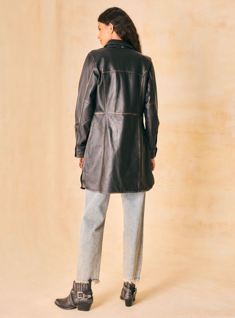 Chaqueta Tipo Blusón Vestido Bolsillos Delanteros-5