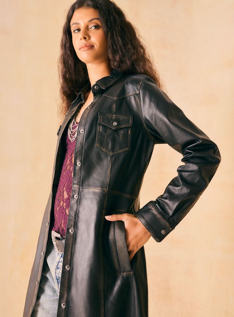 Chaqueta Tipo Blusón Vestido Bolsillos Delanteros-2