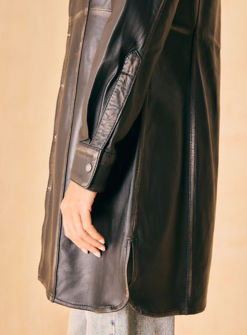 Chaqueta Tipo Blusón Vestido Bolsillos Delanteros-3