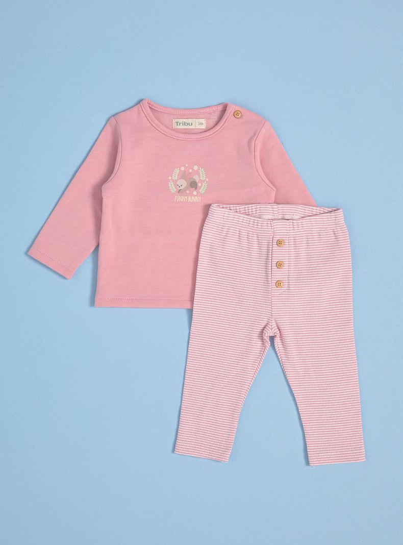 Pijama con Polerón y Calza de Rib-0