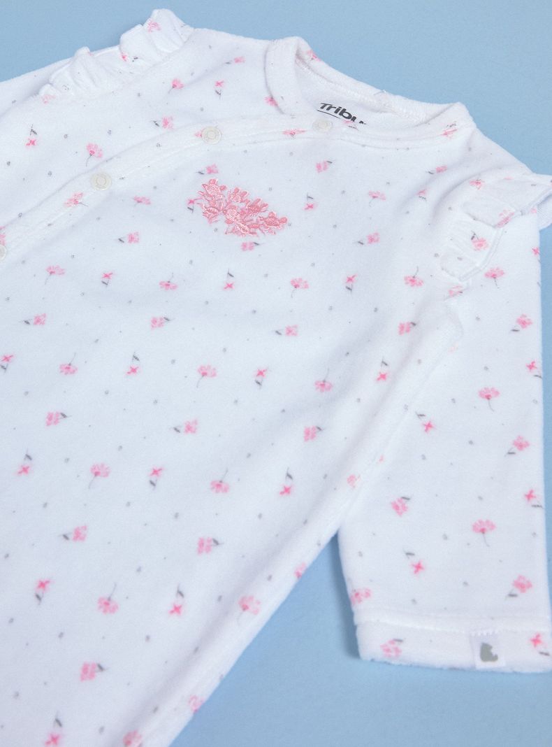 Osito de Velour Estampado con Vuelos en las Mangas-2