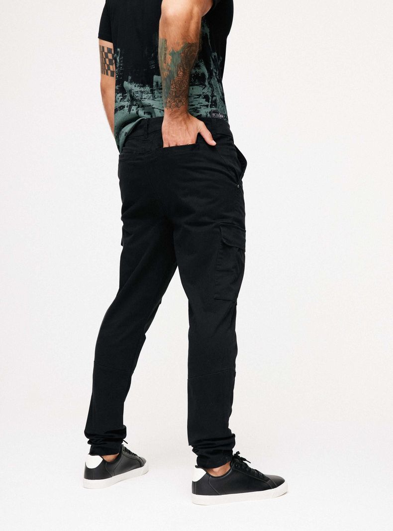 Pantalón Bolsillos Cargo Tela Lavada Tacto Suave-1