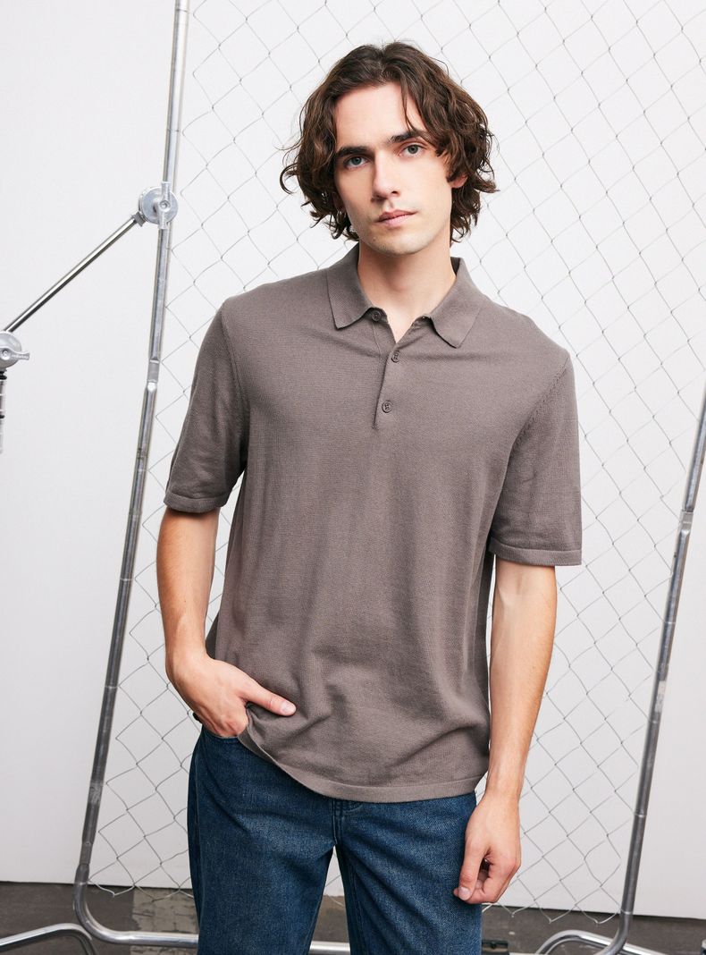 Polera Tejida con Cuello Polo-0