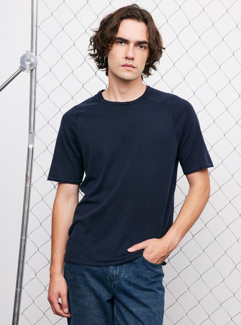Polera Tejida Manga Raglan-0