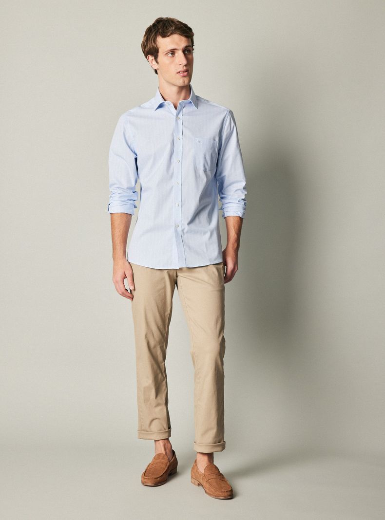 Camisa Manga Larga Oxford Rayada-4
