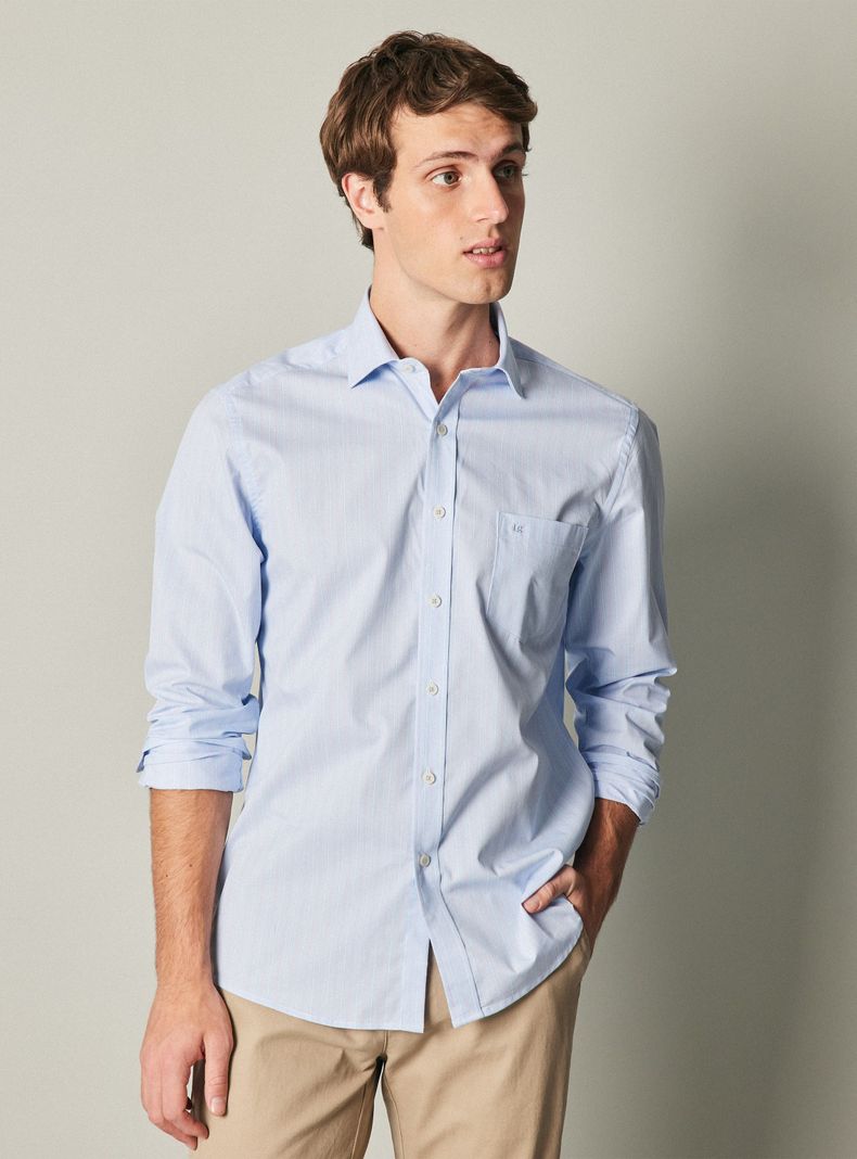 Camisa Manga Larga Oxford Rayada-0