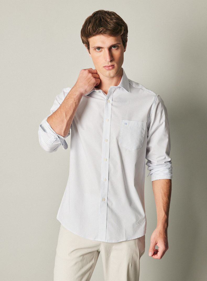 Camisa Manga Larga Rayada-0