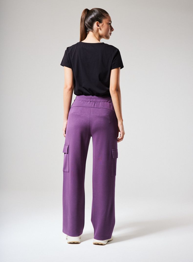 Pantalón Tela Fluida Bolsillos Cargo-5