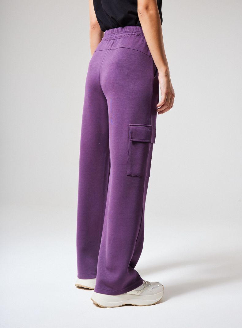 Pantalón Tela Fluida Bolsillos Cargo-1