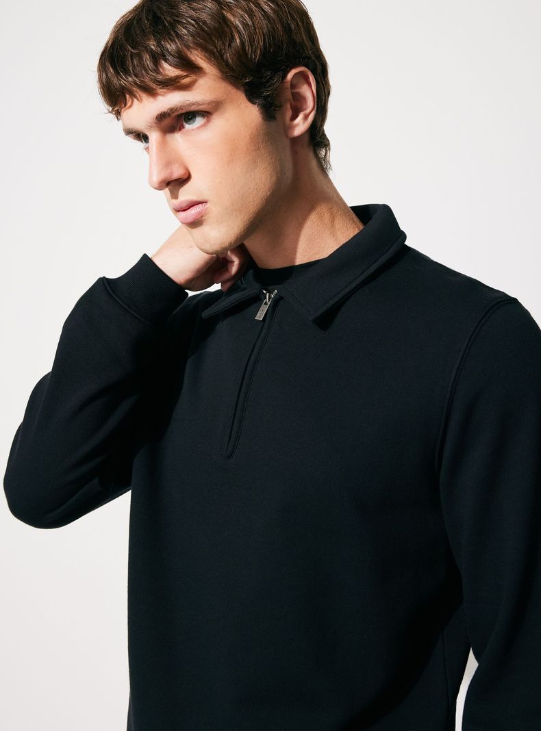 Poleron Half Zipper Cuello camisero-2