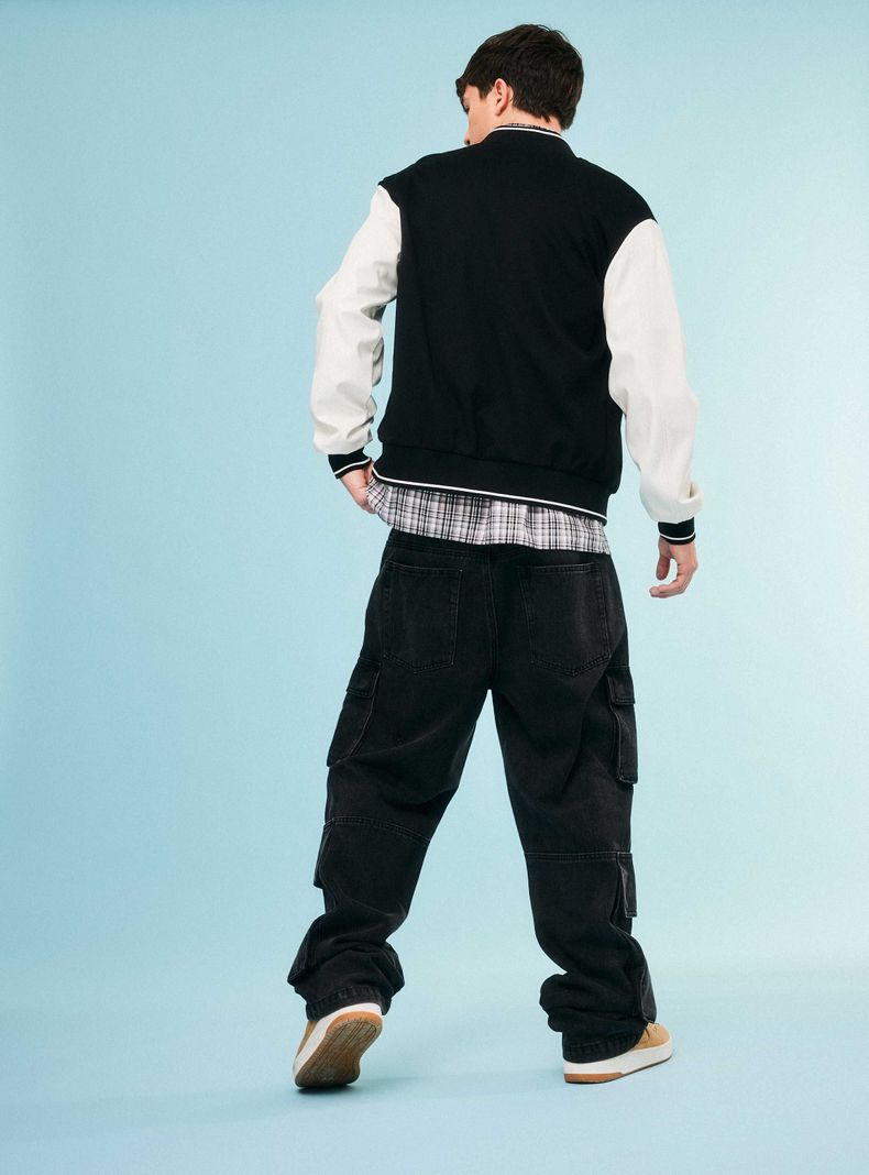 Chaqueta Bomber Bitono Relaxed Fit-5