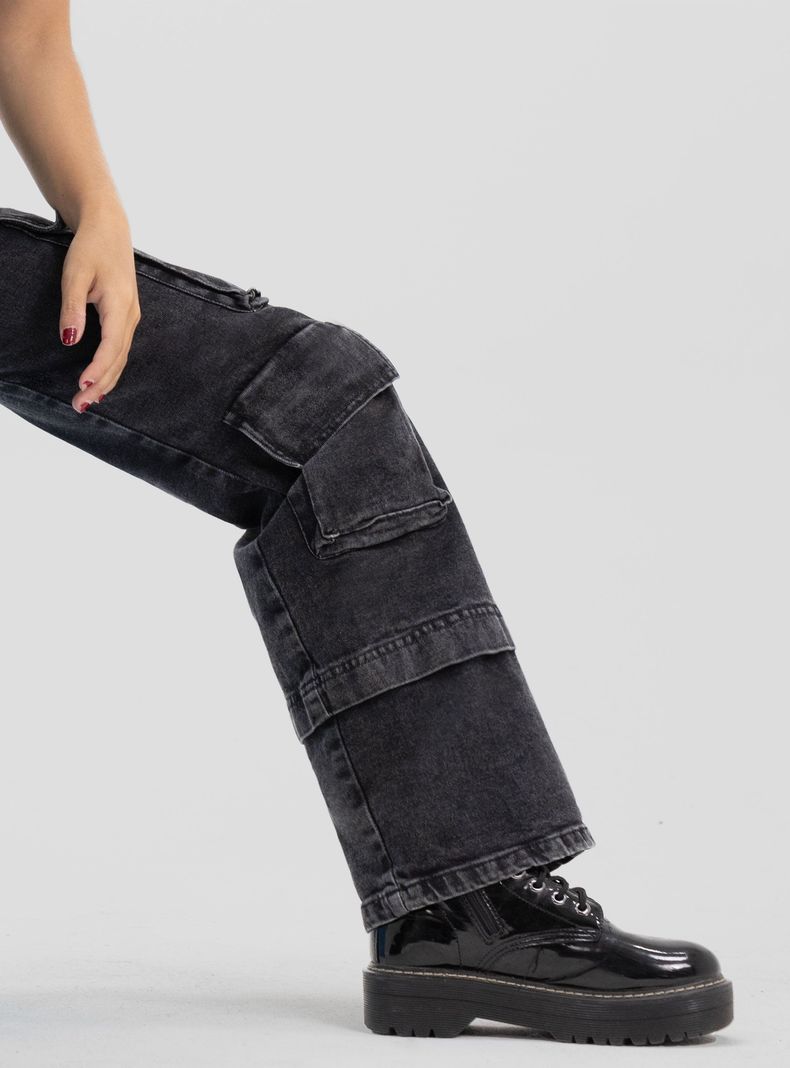 Jeans Pants Cargo Bolsillo-2