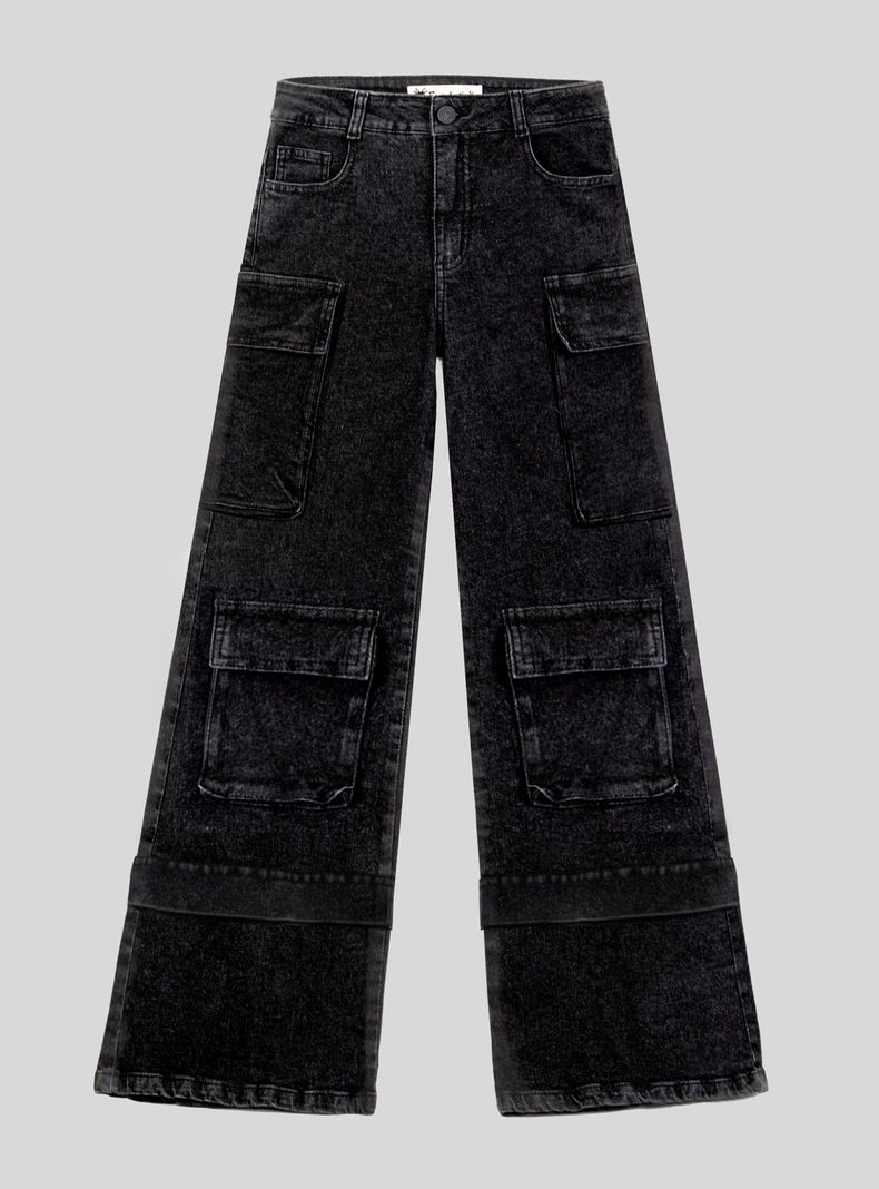 Jeans Pants Cargo Bolsillo-4