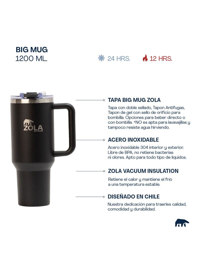 Vaso Térmico 1.2 Litros Blanco Crema-1