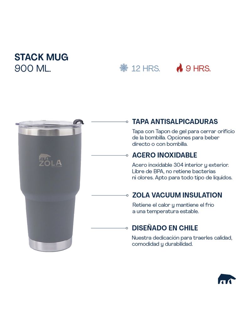 Vaso Térmico 900 ml Blanco-1