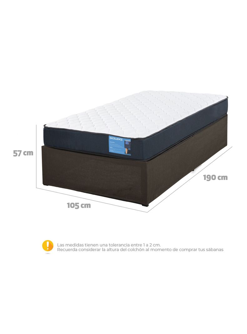 Cama Europea Iron Smart Excellence 1.5 Plazas + Faldón-1