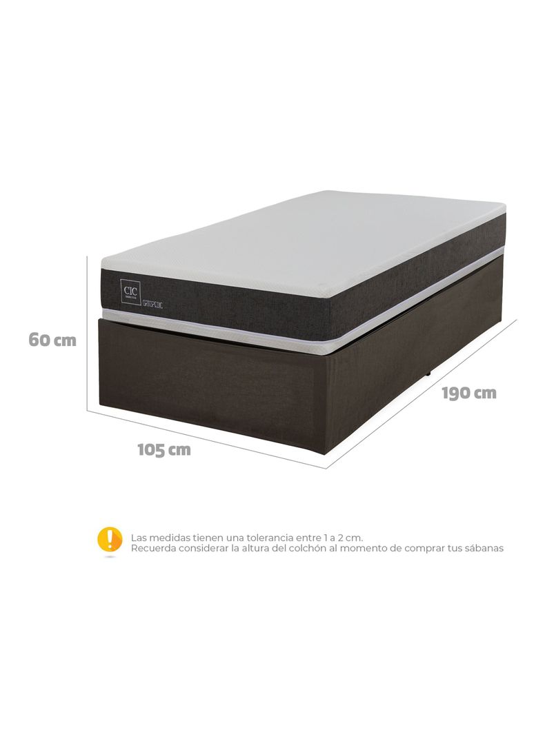 Cama Europea Iron Smart Ortopedic 1.5 Plazas + Faldón-1