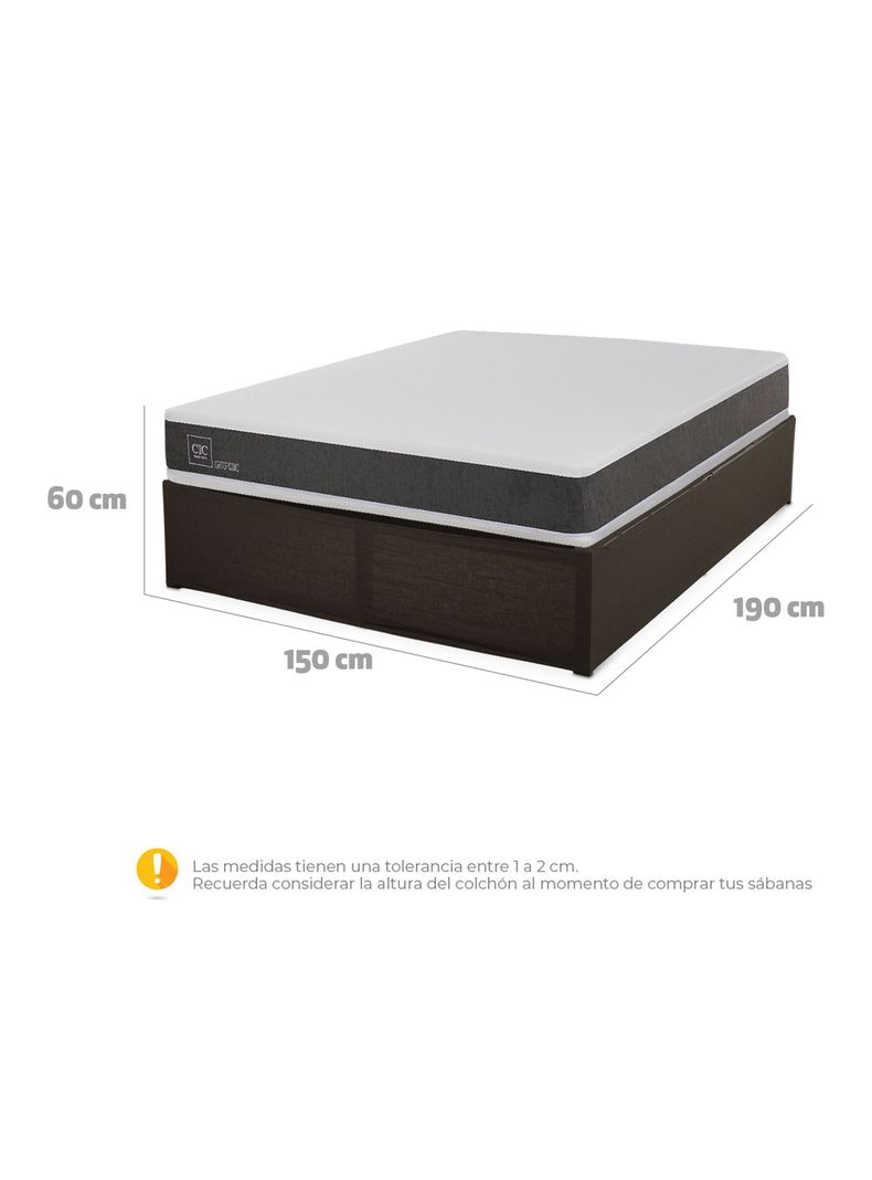 Cama Europea Iron Smart Ortopedic 2 Plazas + Faldón-1