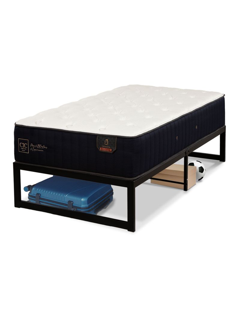 Cama Europea Iron Smart Premium 1.5 Plazas + Faldón-3