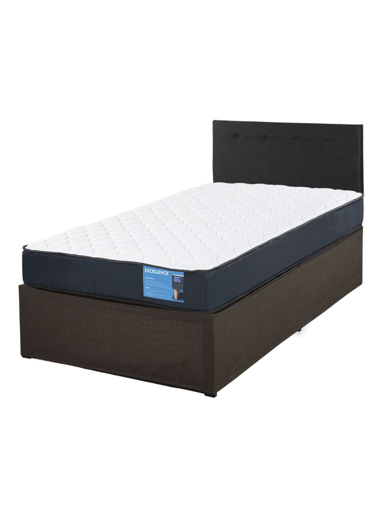 Cama Europea Iron Smart Excellence 1.5 Plazas + Respaldo Black + Faldón-0