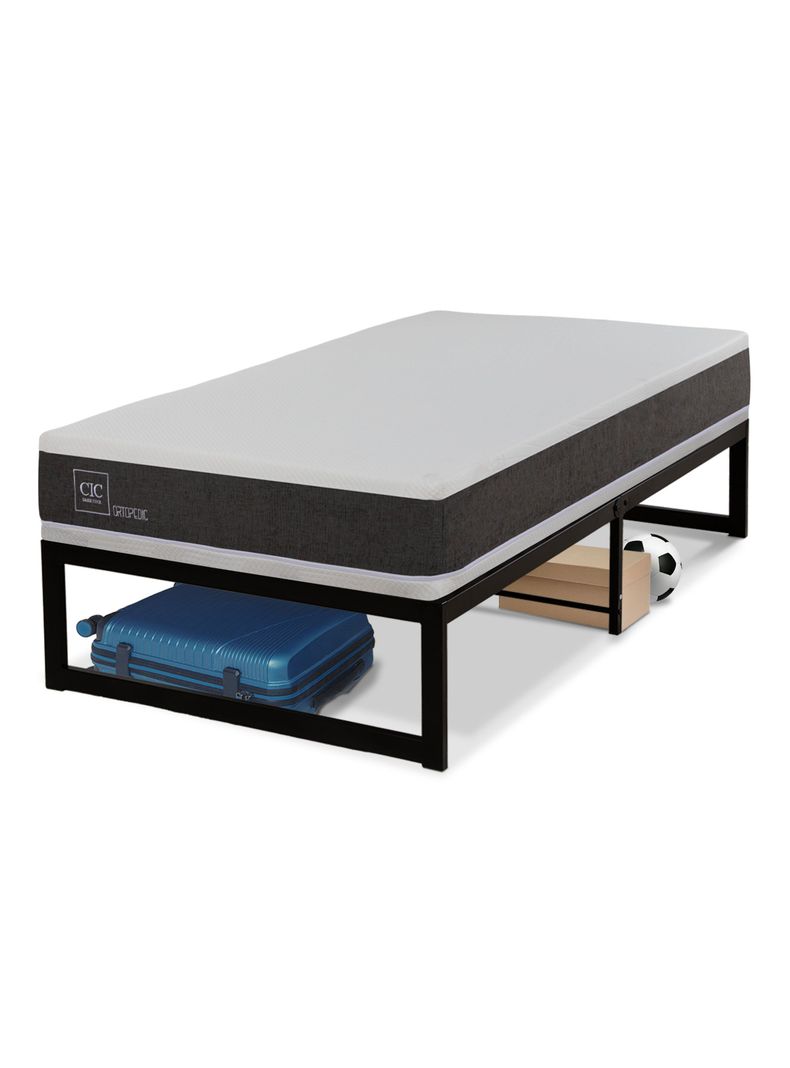 Cama Europea Iron Smart Ortopedic 1.5 Plazas + Respaldo Black + Faldón-3