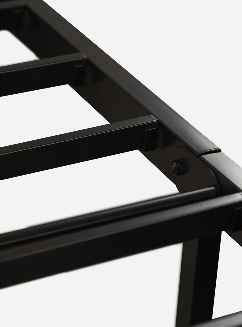 Cama Europea Iron Smart Ortopedic 2 Plazas + Respaldo Black + Faldón-3