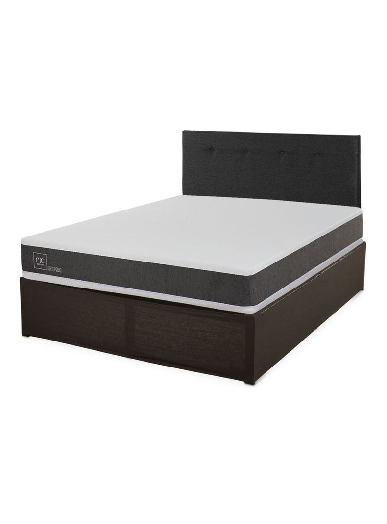 Cama Europea Iron Smart Ortopedic 2 Plazas + Respaldo Black + Faldón-0
