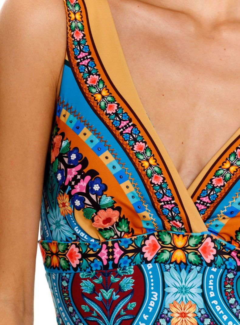 Traje de Baño Bikini Estampado Corte V-2