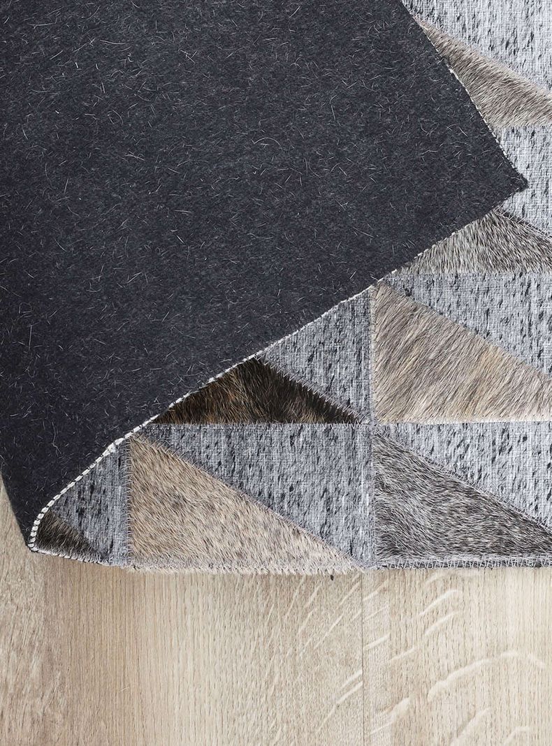 Alfombra 140 x 200 cm Natural Leather Jaquard Gris-1