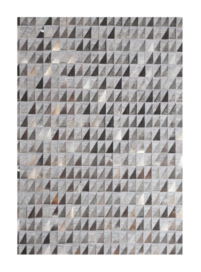 Alfombra 140 x 200 cm Natural Leather Jaquard Gris-0