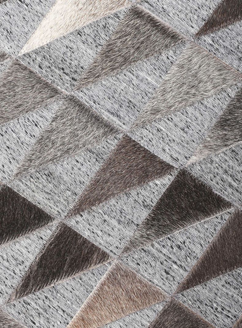 Alfombra 140 x 200 cm Natural Leather Jaquard Gris-2