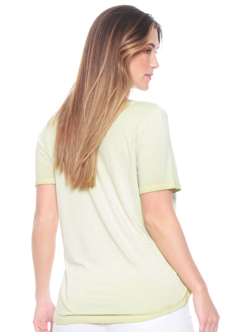 Polera Básica Escote V Manga Corta Acid Wash con Bolsillo-1
