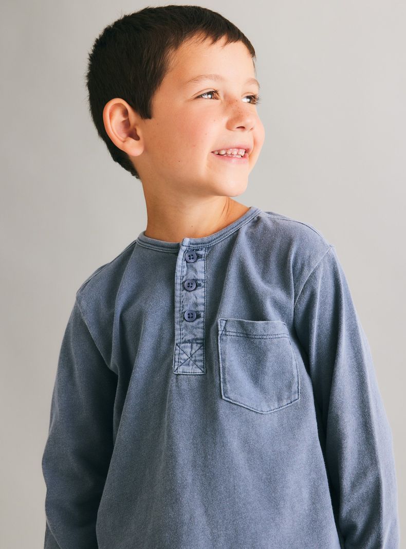 Polera Henley Botones Garment Dyed-1