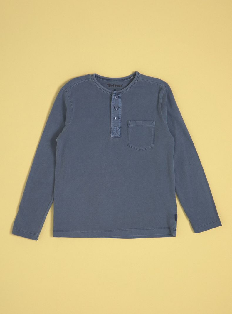 Polera Henley Botones Garment Dyed-2