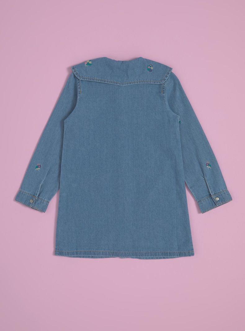 Vestido Denim Full Bordado-3