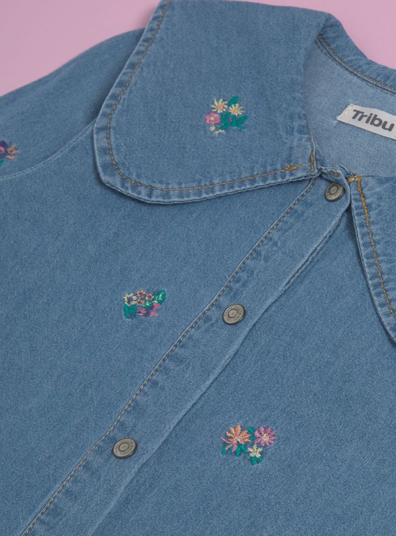 Vestido Denim Full Bordado-4