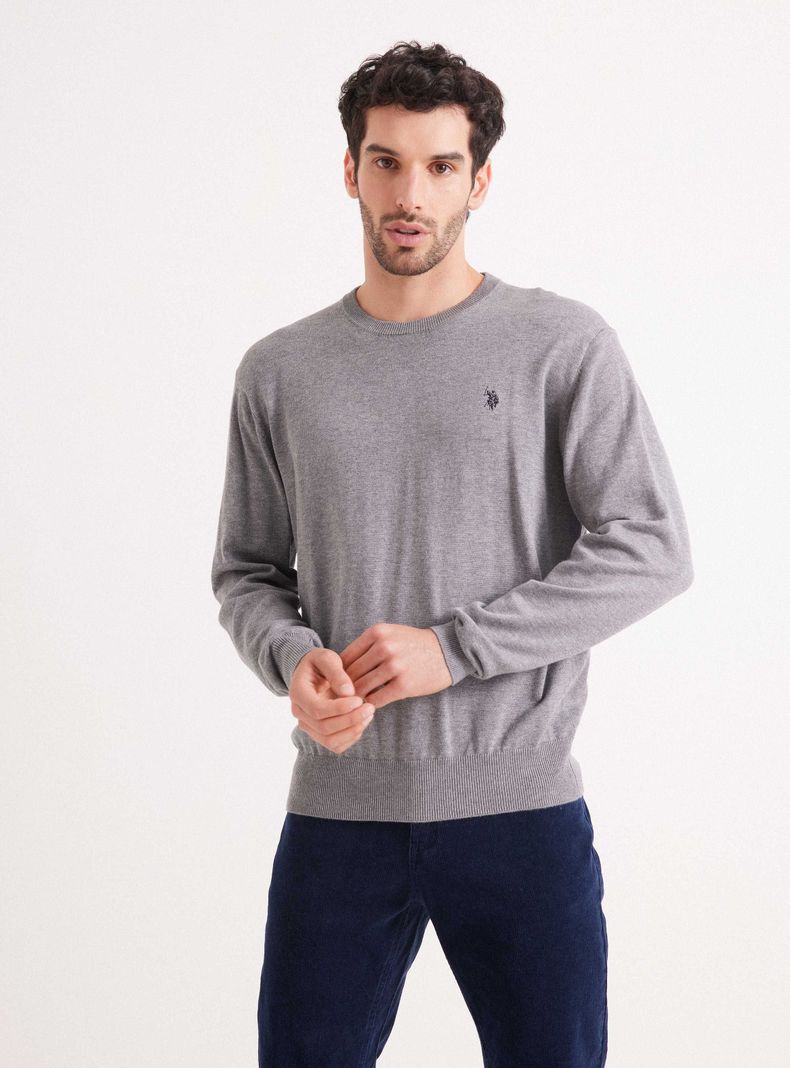 Sweater Diseño Básico Cuello Redondo-0