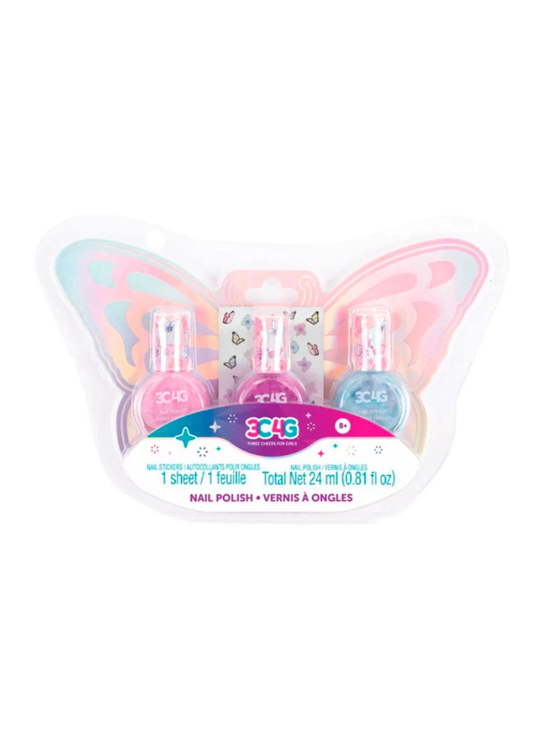 Trío de Esmalte de Uñas Pegatinas de Mariposas-0