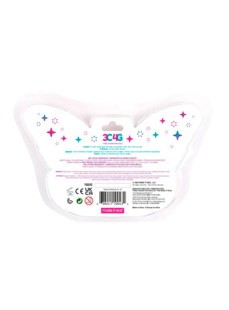 Trío de Esmalte de Uñas Pegatinas de Mariposas-2