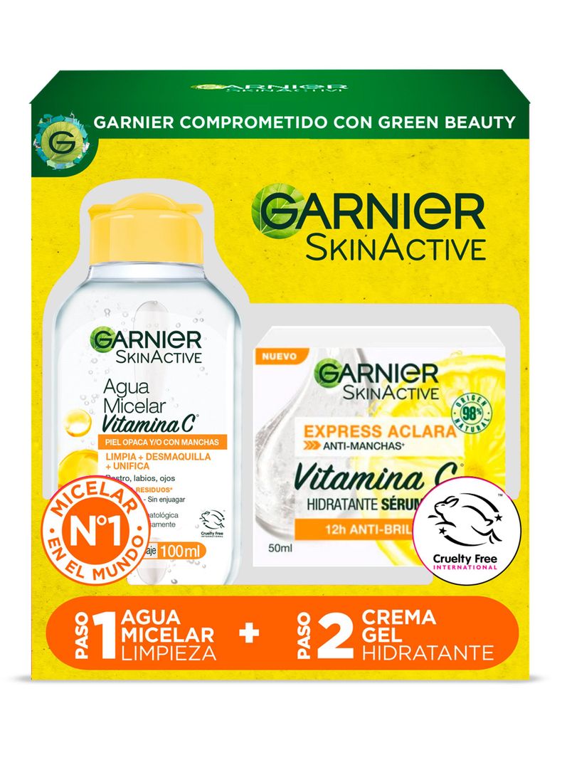 Pack Mini Micelar Express Aclara Anti Manchas 100 ml + Crema Gel Hidratante Express Aclara Anti Manchas 50 ml-0
