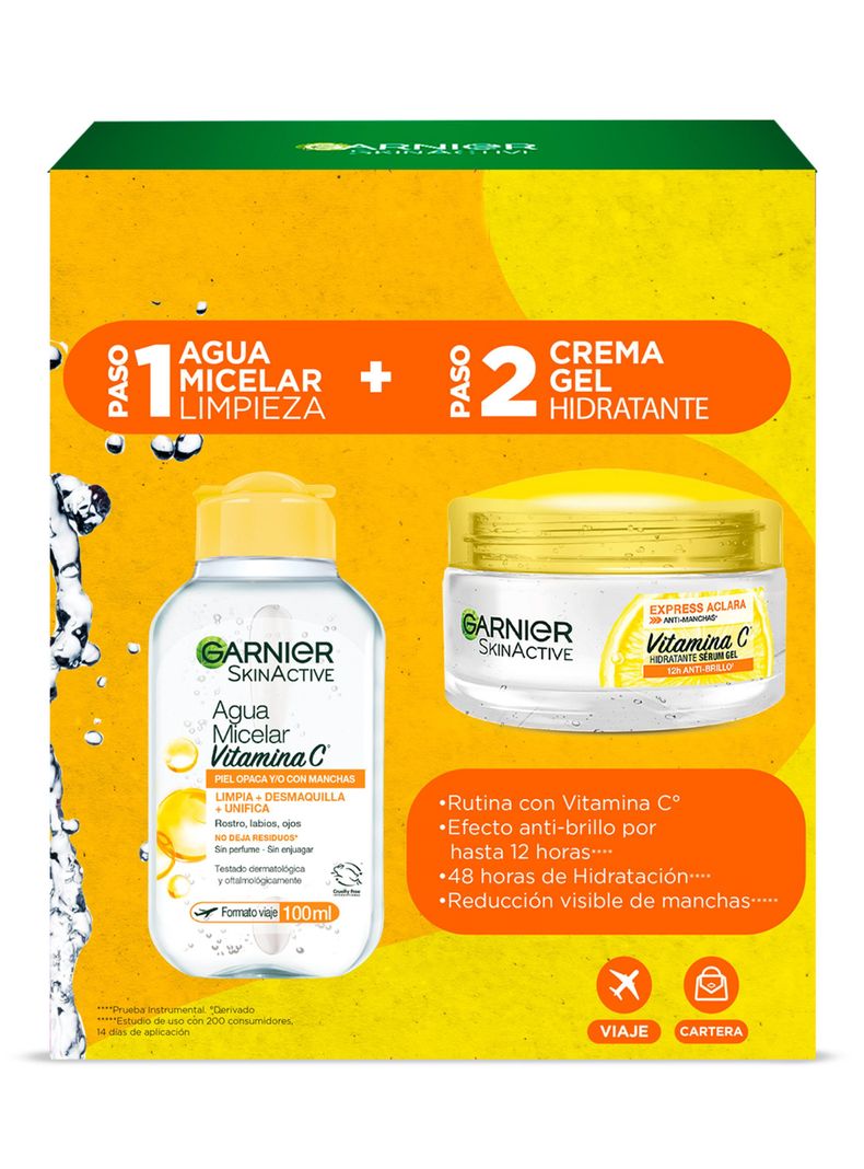 Pack Mini Micelar Express Aclara Anti Manchas 100 ml + Crema Gel Hidratante Express Aclara Anti Manchas 50 ml-1