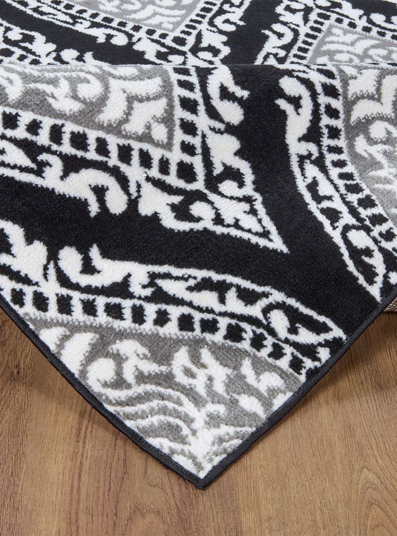 Alfombra 200 x 290 cm Kashan King Negro-Blanco-2