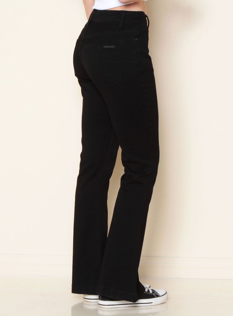 Jeans Flare Cargo Tiro Alto Pretina con Botón-1