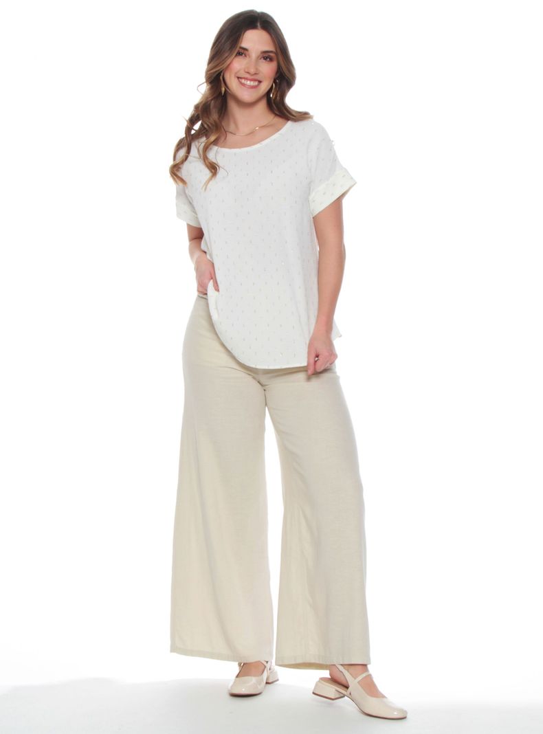 Blusa Manga Corta Escote Redondo con Lurex-3