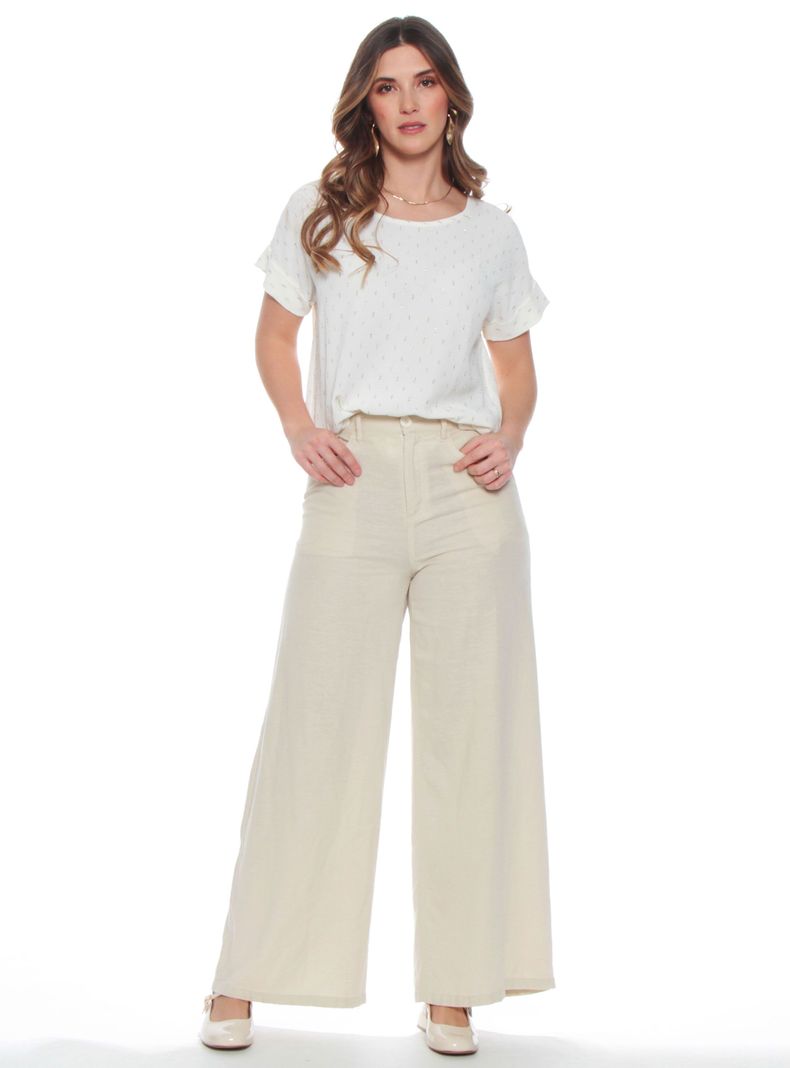 Blusa Manga Corta Escote Redondo con Lurex-4