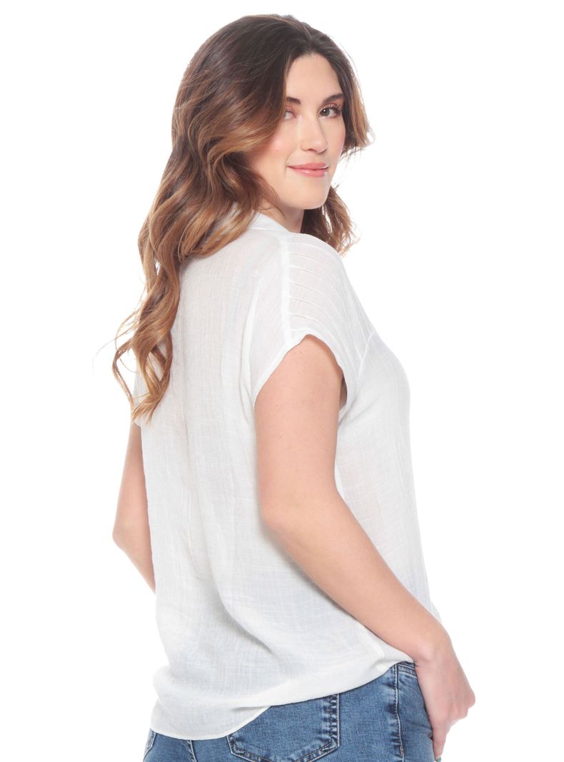 Blusa Manga Abotonada Manga Corta con Bolsillo-1
