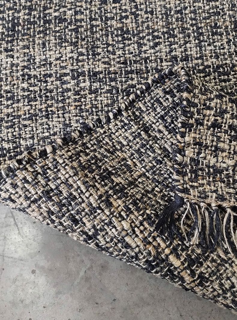 Alfombra Yute Melange 160x230 cm Negro-1